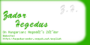 zador hegedus business card